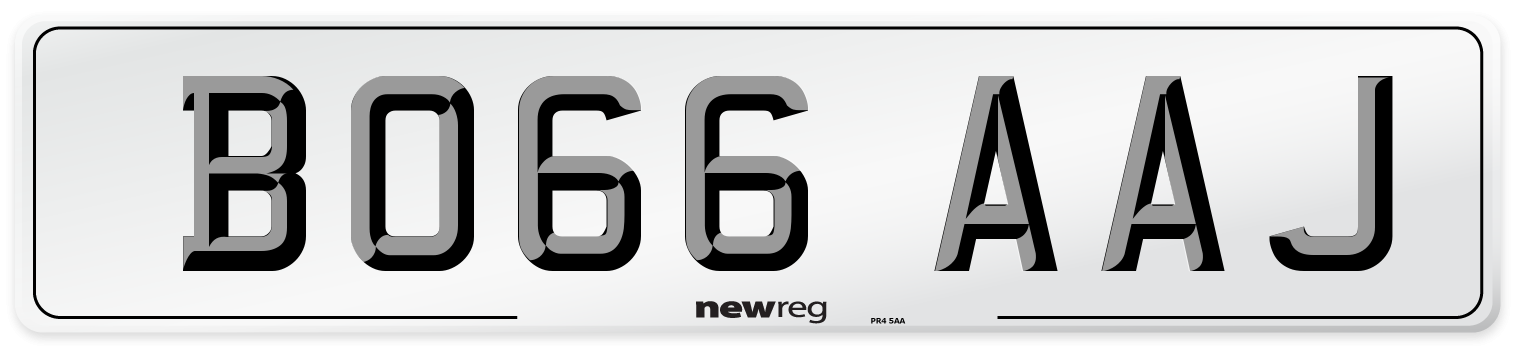 BO66 AAJ Number Plate from New Reg